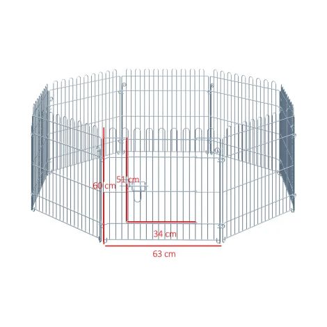 Parc pour chiot 8 panneaux, barrière animale B63 x H60 cm, enclos à chiots pliable 8 pièces