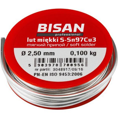 Filo di saldatura dolce senza piombo da 2,5 mm per tubi di rame, 100 g