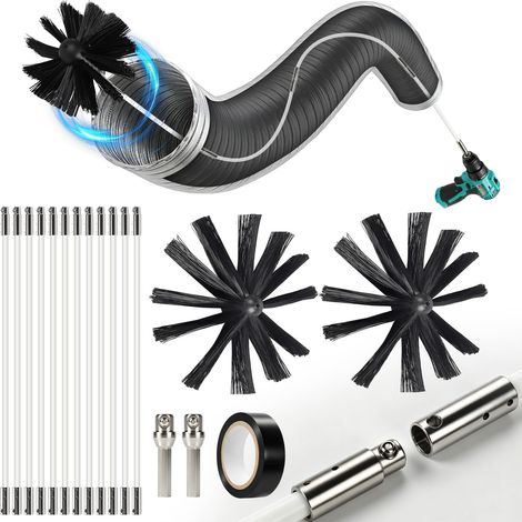 4,8m Kit de Ramonage avec Hérisson Ramonage 200mm et 1/4" Embout Hexagonal (1/5)