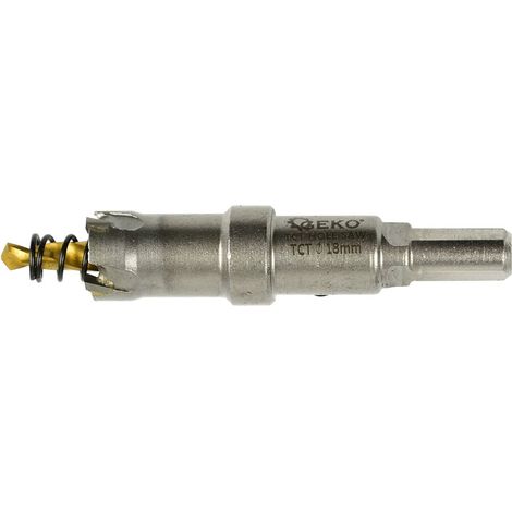Sierra de corona de carburo - Broca metálica de 18 mm con broca de titanio (100) (1/2)