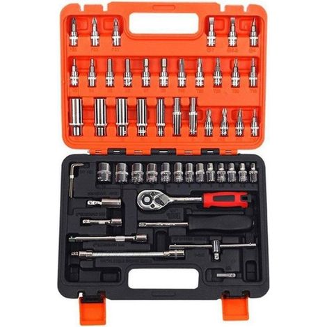 SET CHIAVI A BUSSOLA CON CRICCHETTO 53 PEZZI CHROME VANADIUM IN VALIGETTA (1/4)