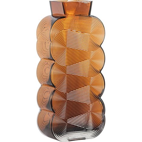 Vase décoratif en verre brun style venise contemporain - brun ambré sculptural (1/5)