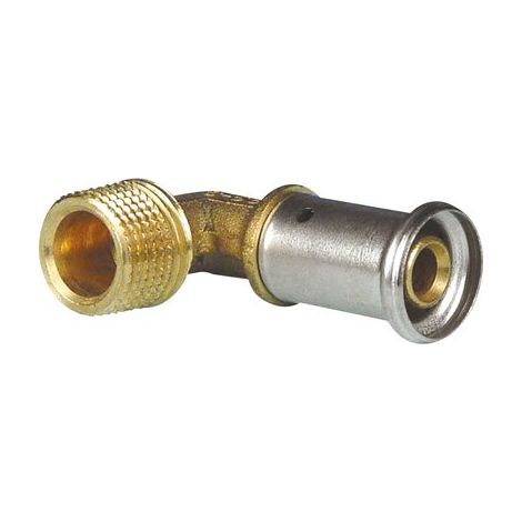 Coude laiton multicouche à visser Henco - Mâle 1/2' - Diamètre 16 mm (1/8)