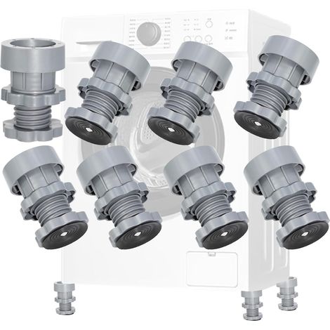 8PCS Tapis Anti Vibration Machine a Laver, Patins Amortisseurs Antivibration, Support Machine à Laver Sèche-Linge Universel, Tampons à Pied Anti Vibration Lave Linge Pour SéChoirs, Réfrigérateur (1/5)