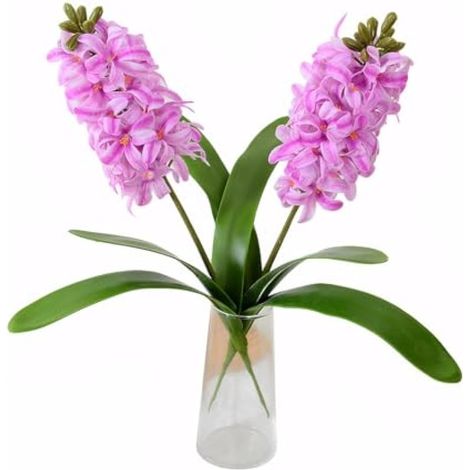 Lot de 2 fleurs d'hortensia artificielles en jacinthe violette au toucher réaliste pour bouquets, maison, bureau, décoration de mariage - 40,6 cm (1/5)