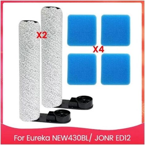 Ensemble de brosse, rouleau et filtre éponge de rechange pour aspirateur Eureka NEW430BL/JONR ED12 (2 brosses) (1/5)