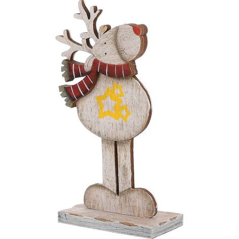 Décoration de bureau artisanale en bois représentant un élan de Noël, motif cercle bleu, ornements en forme d'élan, fournitures pour la présentation de cadeaux, d'articles pour hôtels et centres comme (1/3)