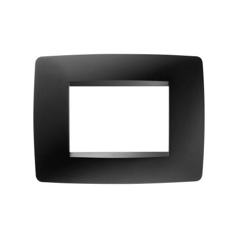 PLAQUE ONE 3P NOIR SATINÉ GEWISS GW16103VN