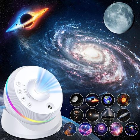 Projecteur Ciel Etoile,4K HD Planetarium Projecteur avec 13 Disques de Film,Rotatif 360° Projecteur Galaxie Veilleuse Etoile Projection avec Minuteur & Météore Dynamique pour Décoration Chambre (1/5)