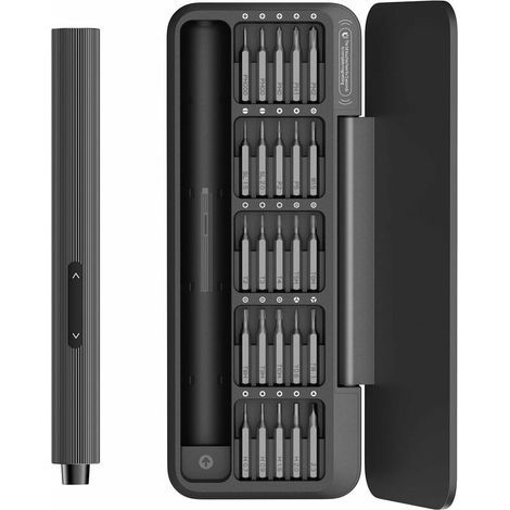 25-in-1-Elektroschraubendreher für Elektronik, Brillen und Armbänder, magnetischer Präzisionsschraubendreher, 170 U/min, S2-Stahl, USB-C-Ladeanschluss, Aluminiumlegierung (1/5)