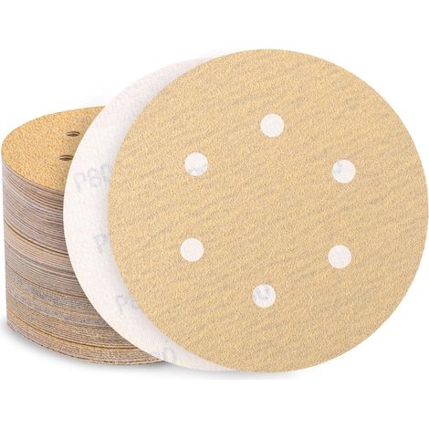 Schleifscheiben 150mm Klett 6 Loch 80 Körnung Holz Metall P80-80 Stück (1/5)