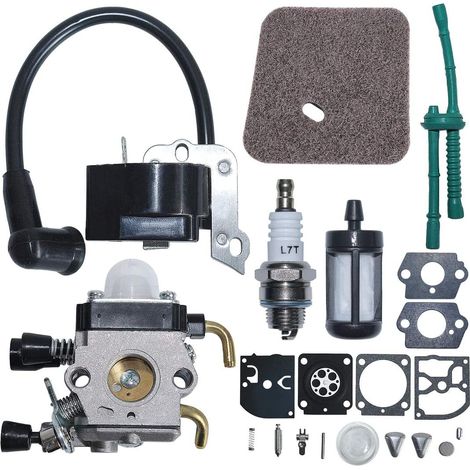 Kit de filtre à air et carburant pour carburateur et bobine d'allumage 4140 120 0619 compatible Stihl FS38 FS55 moteur de débroussailleuse (1/5)