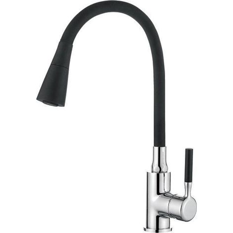 Invena Pogo Küchenarmatur Schwarz Chrom Design Modern