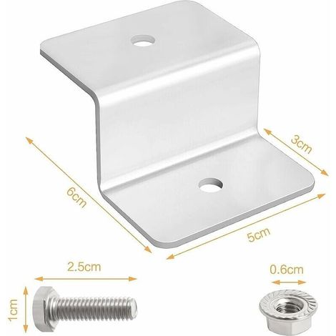 KZQ – Support de panneau solaire en Z – Lot de 8 en aluminium – Résistant aux UV et à la corrosion – Installation facile sur toits de véhicules (1/5)