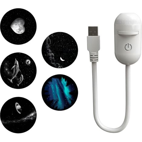 Lampe Projecteur 2 en 1 – Veilleuse + Ciel Étoilé USB – Kit 5 Pièces Haut de Gamme (1/5)