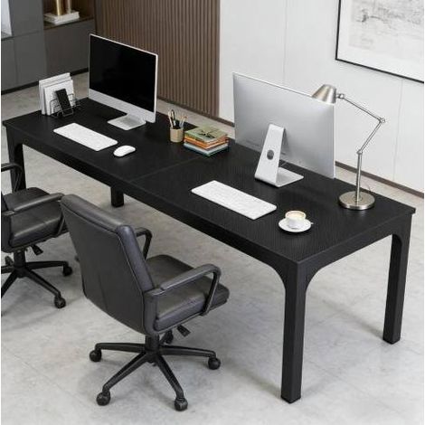 Tavolo da pranzo in legno e metallo 200 x 70 x 75 cm nero, rettangolare, 6-8 posti (1/5)