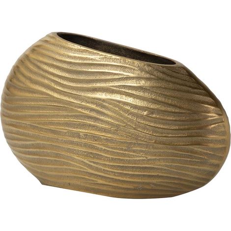 Vase en aluminium doré 32 x 10 x 19 cm
