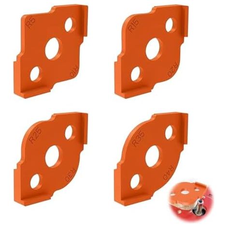 CSPARKV - Plantillas para enrutador de madera (4 unidades), plantillas para enrutador, plantillas para esquinas redondeadas de ABS para herramientas de carpintería, plantillas para enrutador de mesa (