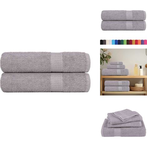 Serviettes de bain 2 pcs gris 100x150 cm 360 g/m² 100% coton - Serviette De Bain - Serviettes De Bain - Serviette - Serviette De Douche (1/5)