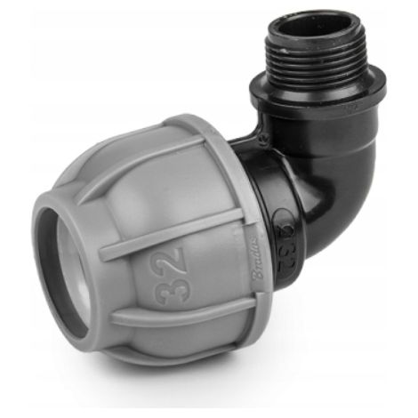 Coude pour tuyau PE Bradas DSRA10K25M34 25 mm GZ 3/4