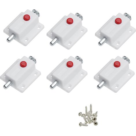 Verrou de sécurité automatique à bouton-poussoir à ressort pour armoires, serrures de portes intérieures et extérieures, fenêtres, placards, chambres, salles de bains
