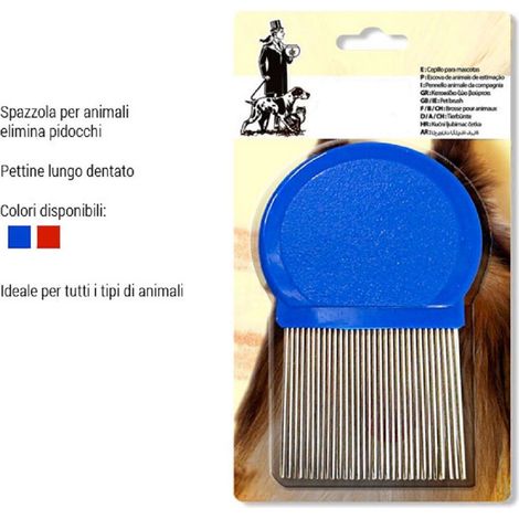 TrAdE Shop Traesio - Pettine Per Cani Gatti Antipulci Spazzola Elimina Pidocchi Animali Vari Colori -