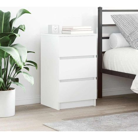 vidaXL Bedside Cabinets with 3 Drawers 2 pcs White 39x35x65 cm