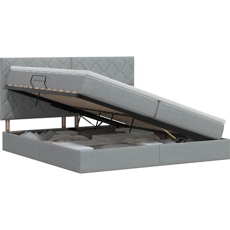 Maison Exclusive - Letto con contenitore e materasso Grigio Chiaro 200 x 200 cm (1/5)