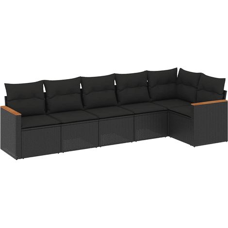 Maison Exclusive - Patio Sofa Set 6 plaza Black (1/5)