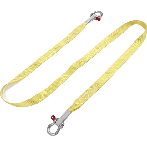 Sangles de remorquage 6T résistance rupture 4m sangle de dépannage avec manilles D pour voitures SUV jaune (1/5)