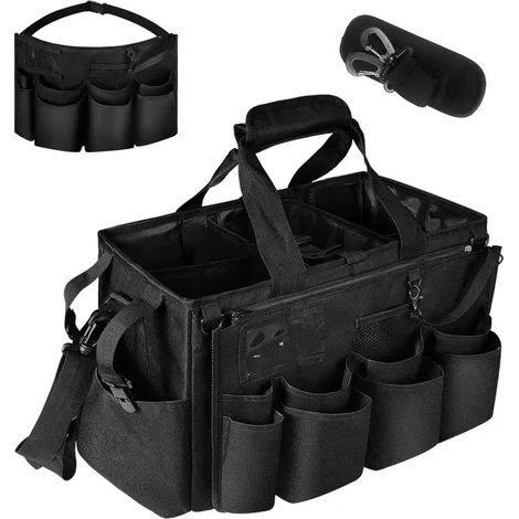 Storage Bag for Maintenance Products, Large Household Caddy with Handles and Headband, Removable Divider, Carry Bag for Housekeeping, Car (1/5)