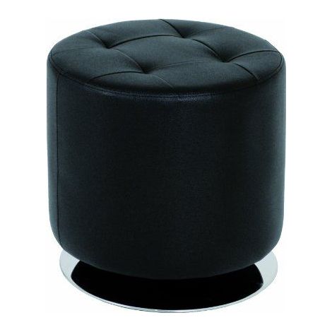 Tabouret rond 40x40 cm en PU noir (1/3)