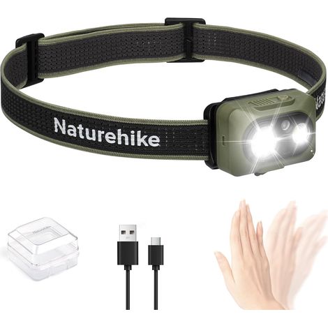 Lampe frontale rechargeable – 400 lumens IP66 étanche avec chargement USB, design léger 72 g pour course et camping (1/5)