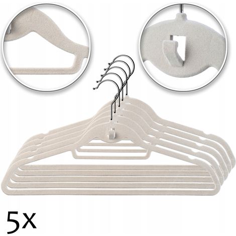 KADAX Perchas Flocadas 5 Piezas Gris Claro (1/5)