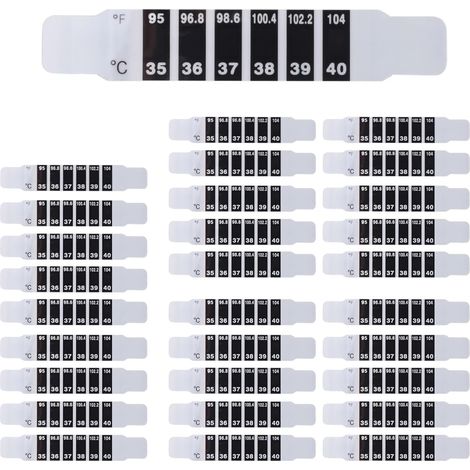 30 Pièces Bandes de Thermomètre Frontal Bandes de Thermomètre Auto-Adhésives Autocollants de Thermomètre Réutilisables Autocollants de Décoloration (1/5)