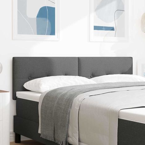 Höhenverstellbares Kopfteil Dunkelgrau 144 cm Stoff