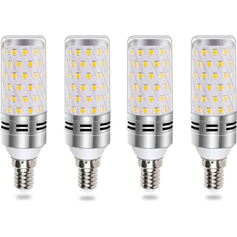 Ampoule E14 Mais LED 16W Blanc Froid 6000K, Équivalent Halogène E14 100W 120W, 1600LM, 360° Lumiere, AC 175-265V, Ampoule E14 Bougie LED pour Lustre/Applique/Lampe Chevet, non-dimmable, lot de 4