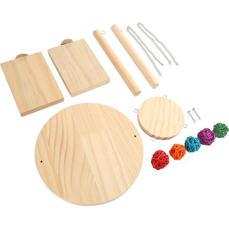 Plateforme de balançoire pour hamster, jouet d'enrichissement en bois à double couche pour hamster nain, gerbille, perruche et pinson (1/5)