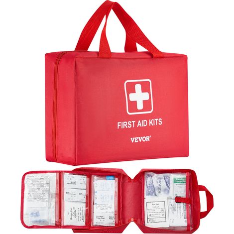 VEVOR Kit di Pronto Soccorso 420 pezzi Borsa di Pronto Soccorso di Emergenza Borsa in Nylon 600D, Forniture Mediche di Emergenza per Casa, Auto, Barca, Ufficio, Viaggi, Campeggio, Camion, Sport