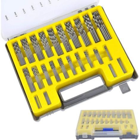 Set de 150 piezas de brocas helicoidales de acero rápido con recubrimiento de titanio, juego de micro brocas con diámetros de 0,4 mm a 3,2 mm para madera y metal. (1/4)