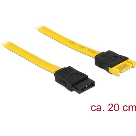 Delock alargador sata 6 gb/s macho  sata hembra de 20 cm amarillo