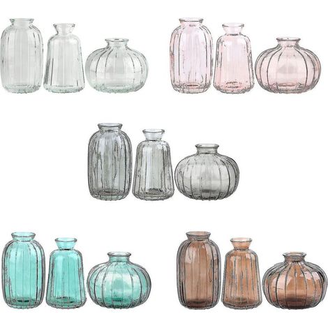 Lot de 3 petits vases décoratifs modernes et vintage, style minimaliste et esthétique, blancs. (1/5)