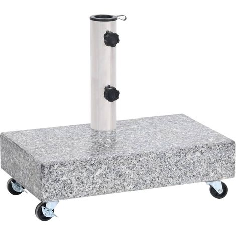 Vidaxl – Umbrella base granite 45x25x8.3 cm – Light grey – With wheels – For parasol poles 38/48 mm – Heavyweight 25 kg (1/5)