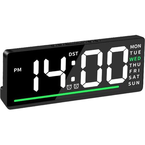 Sveglia potente per i grandi dormiglioni sveglia digitale LED per camera display temperatura data e due sveglie (1/5)