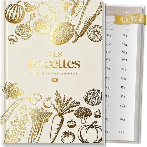 A5 Recipe Book, Thick Paper 120 g, Vegetables Beige (1/5)