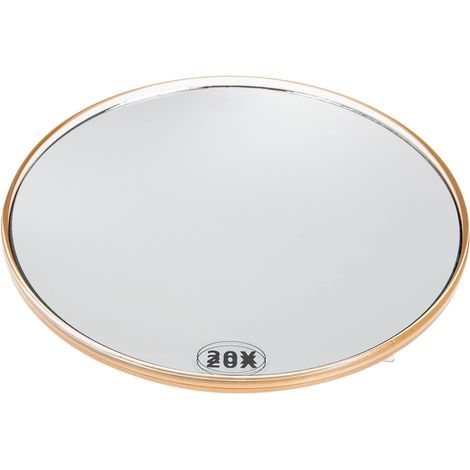 Miroir de Maquillage à Ventouse 20x Grossissant en Acrylique et Verre Haute Définition Installation par Ventouse pour Voyageurs Usage Salle de Bain (1/5)