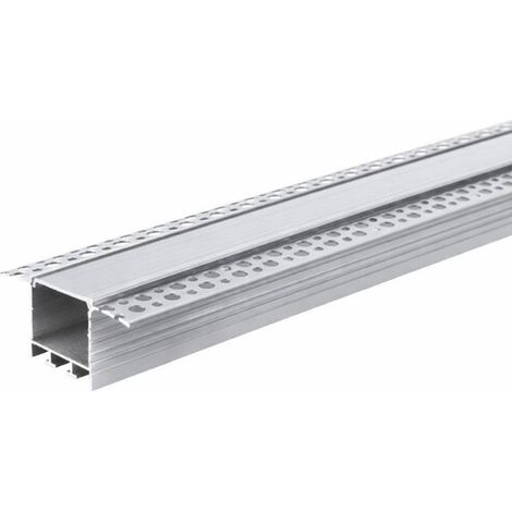 Profilé Encastrable Large 2m Noir pour Ruban LED Couvercle Noir - SILUMEN