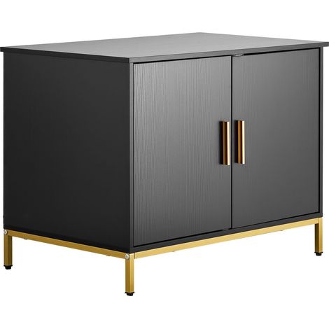 Cache Pot pour Chat avec Meuble, 70 cm, Armoire Dissimulée à Pattes Métalliques et Poignée, Design Moderne, Table d'Appoint pour Chambre et Salon, Compatible avec la Plupart des Bacs. (1/5)