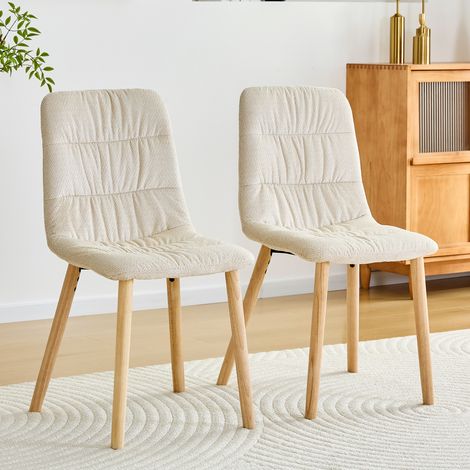 Esszimmerstuhl 2er-Set Stoff mit Massivholzbeinen OKMYHOME (1/5)