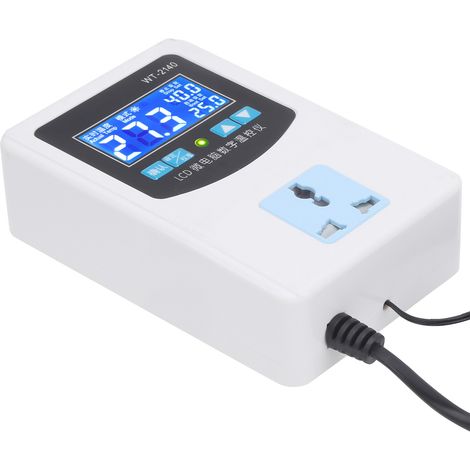 Thermostat numérique intelligent à microprocesseur, régulateur de température avec protection, prise UE 220V 1500W, interrupteur de contrôle automatique (1/5)